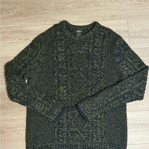 3/$18 Vintage Far West Men’s Chunky Cable Knit Olive Sweater Cottagecore